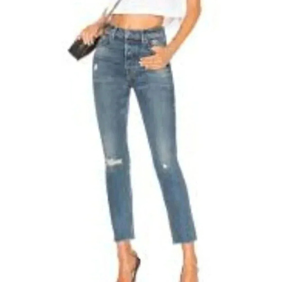GRLFRND Karolina High Rise Crop  Jeans Sixpence 27 - Picture 2 of 15